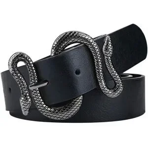 Accessories | Silver Vintage Leather Snake Buckle Belt 